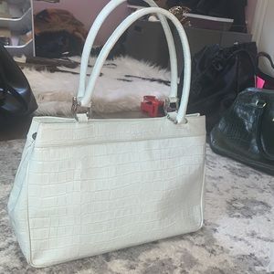 Croc embossed handbag